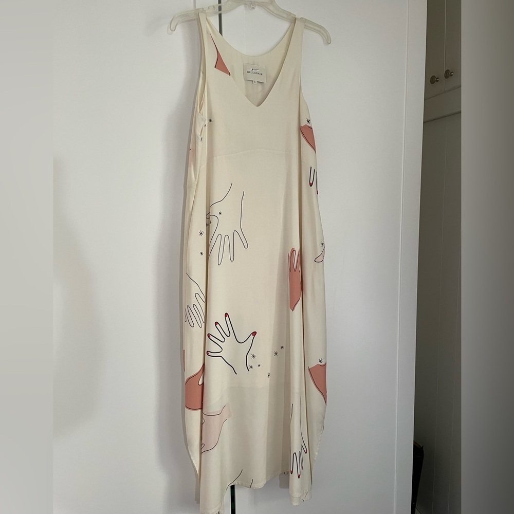 Mr. Larkin Midi V-Neck Dress with Hand-Drawn Print - Picture 6 of 15